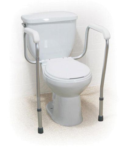 Adjustable Toilet Safety Rail with Comfortable Armrests – 300 lb Capacity