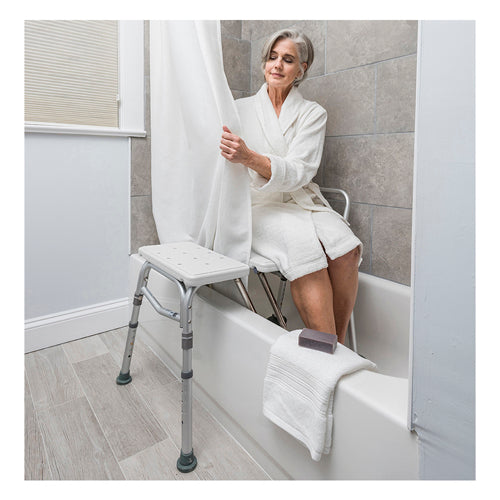 Splash Defense Transfer Bench with U-Shaped Curtain Guard – 400 lb Capacity