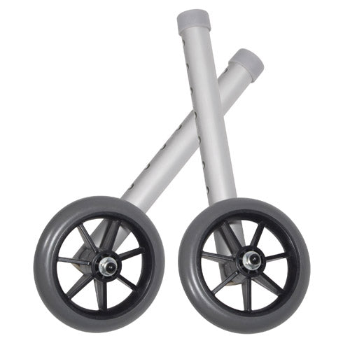 Drive Walker Wheels 5" Fixed with Rear Glide Caps – Smooth Mobility, Maximum Stability