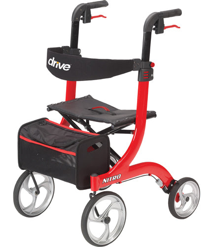 Nitro Rollator  Red With 10  Casters