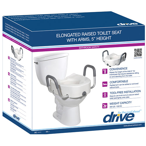 Raised Toilet Seat With Lock & Alum Removeable Arms