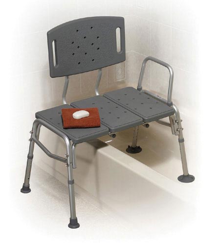 ProBasics Heavy-Duty Transfer Bench – 500 lb Weight Capacity, Adjustable Height & Reversible Armrest