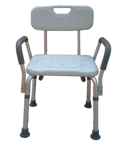 Drive Medical Adjustable Height Bath Bench with Backrest & Removable Padded Arms