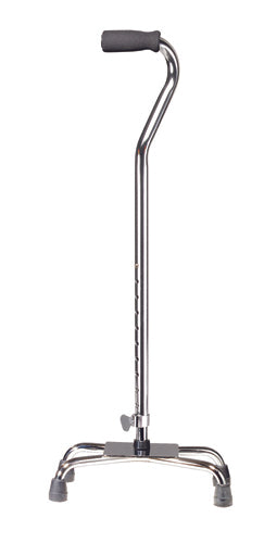 Drive Quad Cane – Large Base, Silver with Vinyl Grip