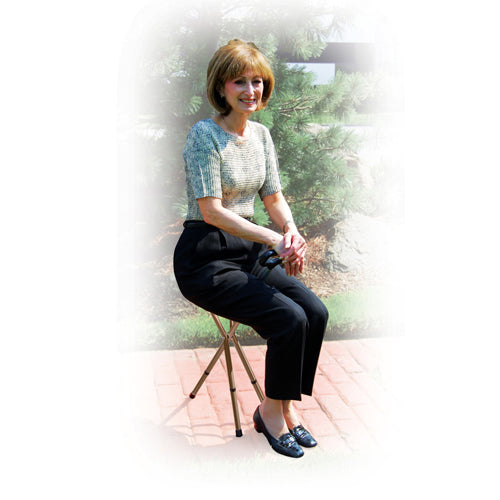 Drive Adjustable Folding Cane Seat – Portable Support with Built-in Rest