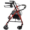 Roll With Me Steel Rollator W/6  Wheels  K/d  Red  Case/2