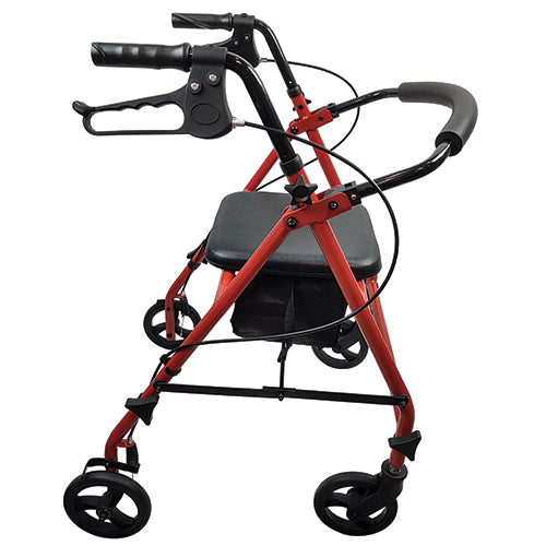 Roll With Me Steel Rollator W/6  Wheels  K/d  Red  Case/2