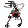 Roll With Me Steel Rollator W/6  Wheels  K/d  Red  Case/2