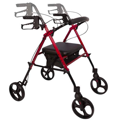 ProBasics UltraComfort Height-Adjustable Aluminum Rollator – Burgundy